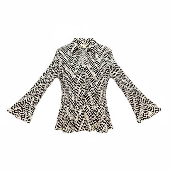 Allison Taylor Tops - Allison Taylor Black and White Patterned Blouse women’s L